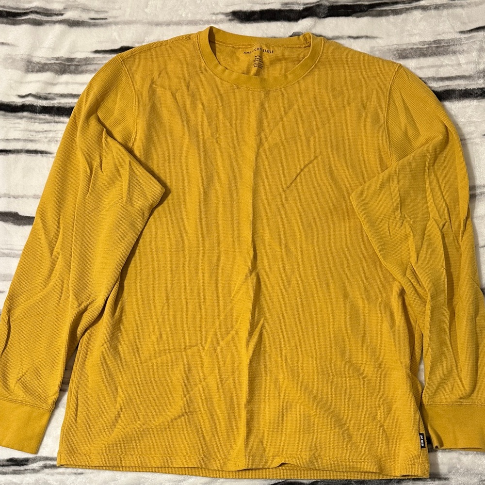 American Eagle Outfitters Yellow Long Sleeve Shirt